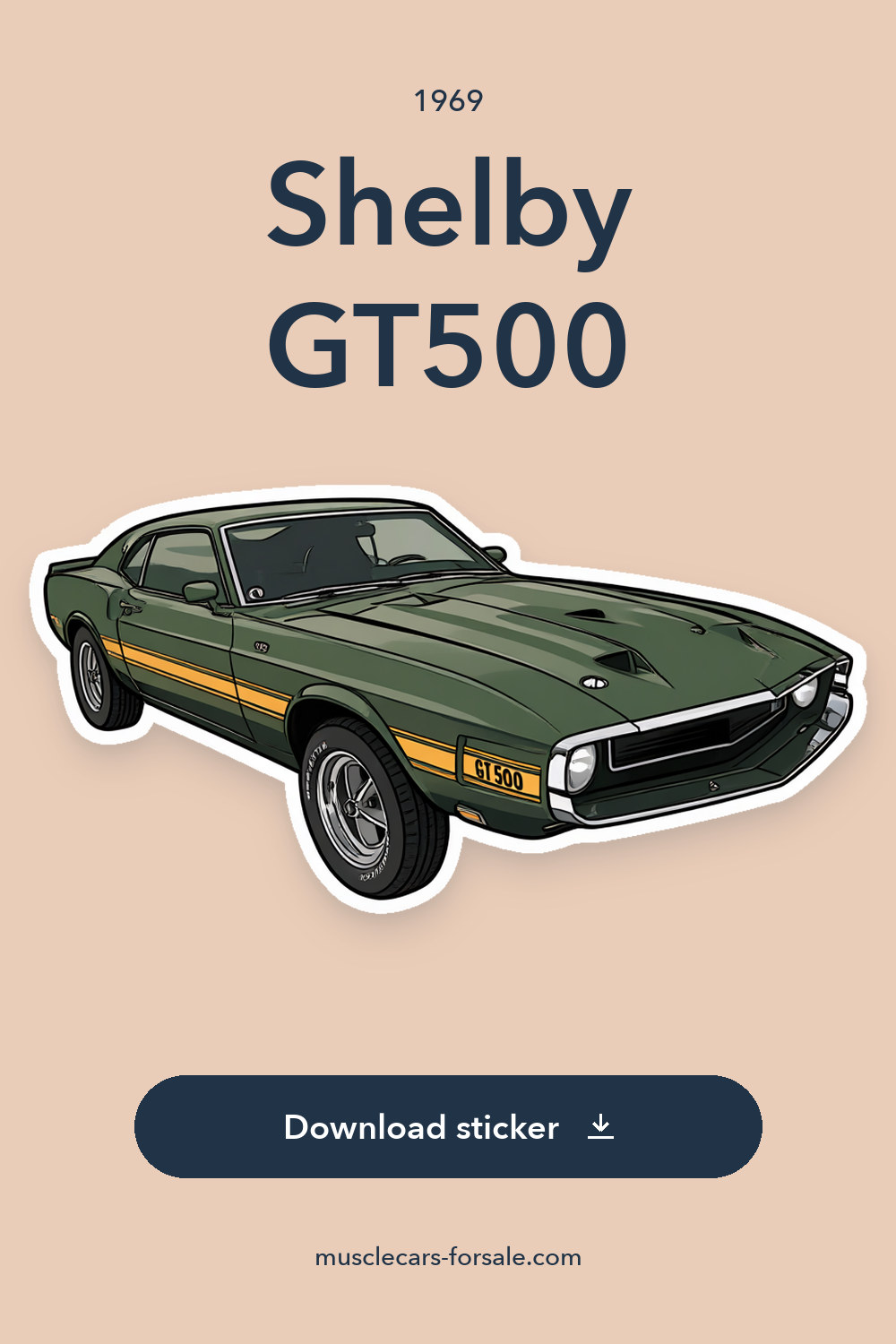 1969 Shelby GT500 sticker preview